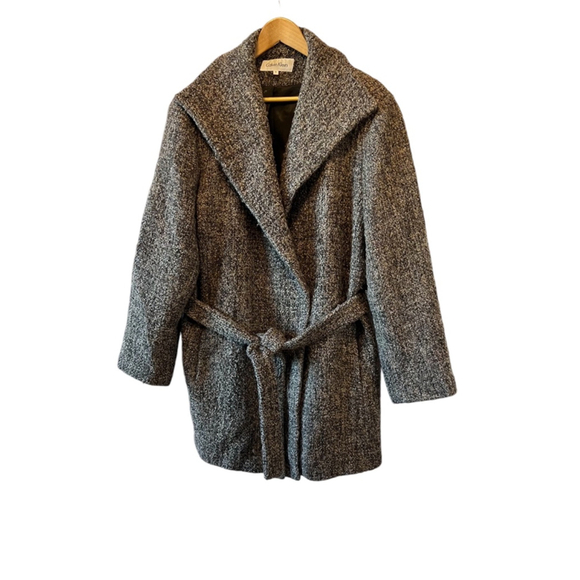 Calvin Klein Jackets & Blazers - Calvin Klein Charcoal Belted Pea Coat